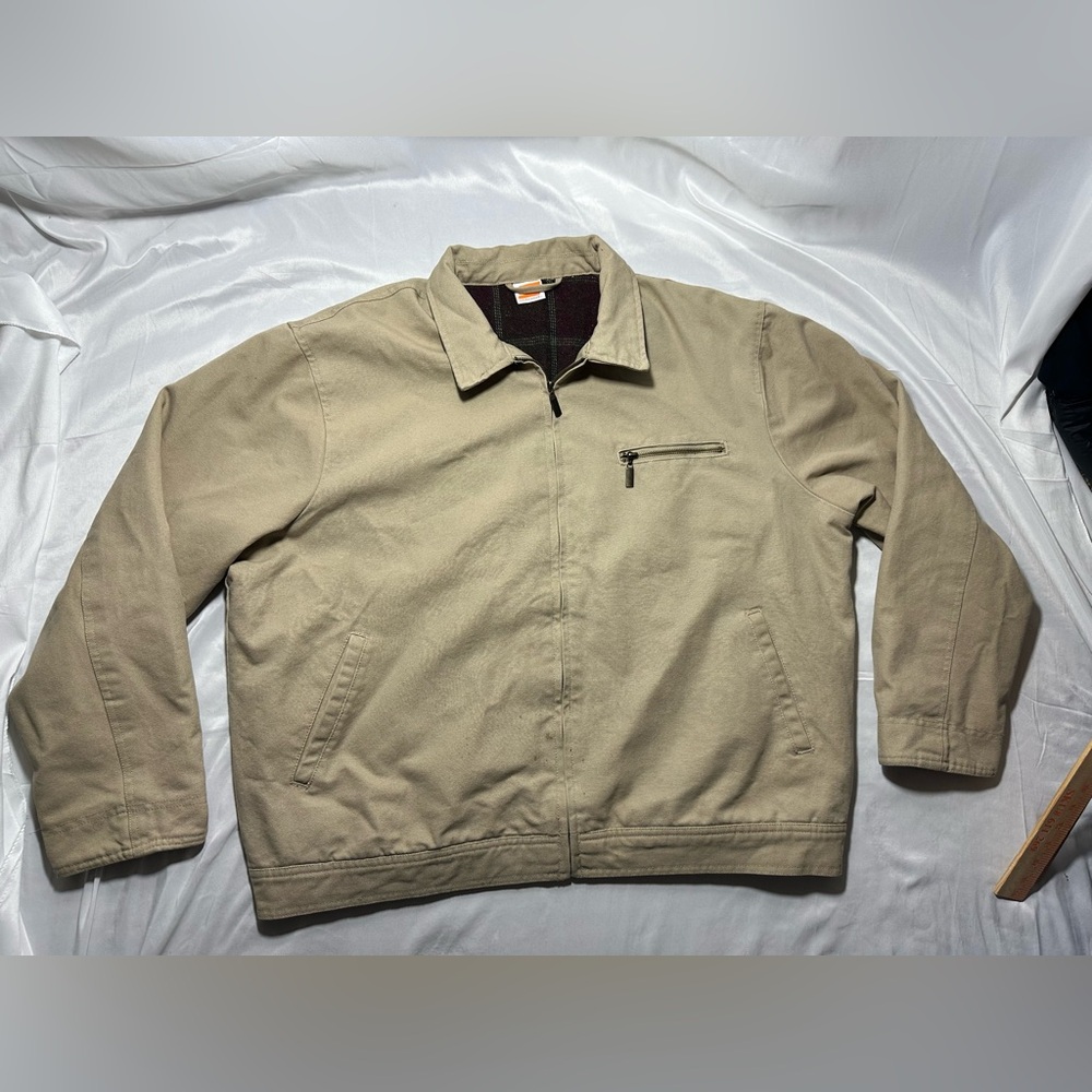 Carhartt Detroit Style Vintage Sideout Jacket XL Blanket Lined Tan Flawed